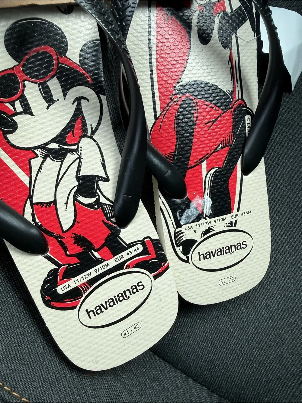 Havaianas Mickey Mouse Black & Red Flip Flops